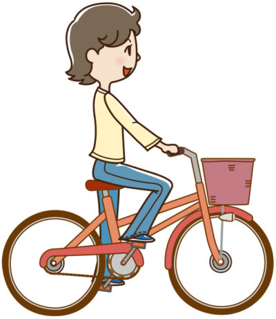 会社に交通機関を使った事にして自転車で通勤する女性